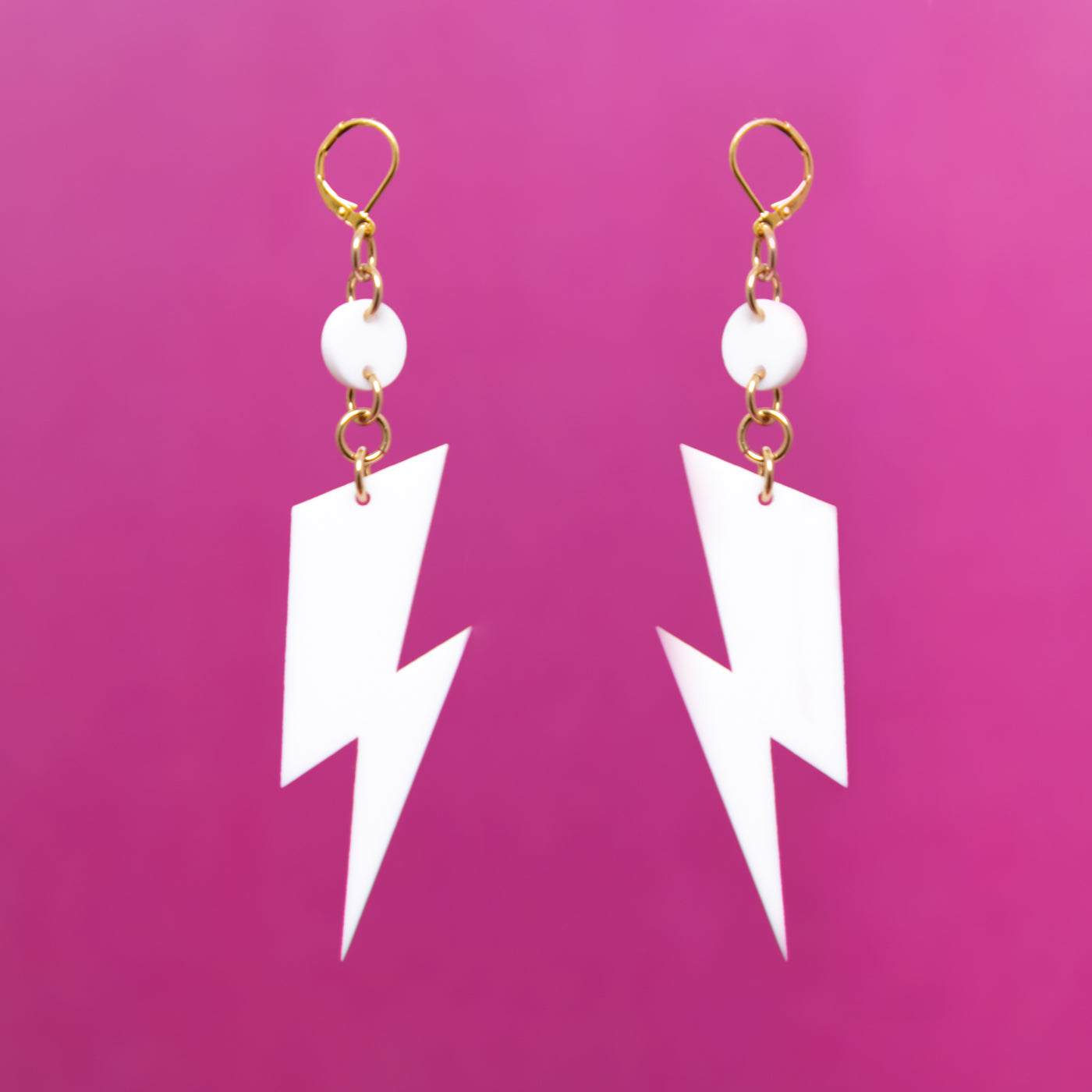 The Ziggy Bolt Dot & Chain Earrings