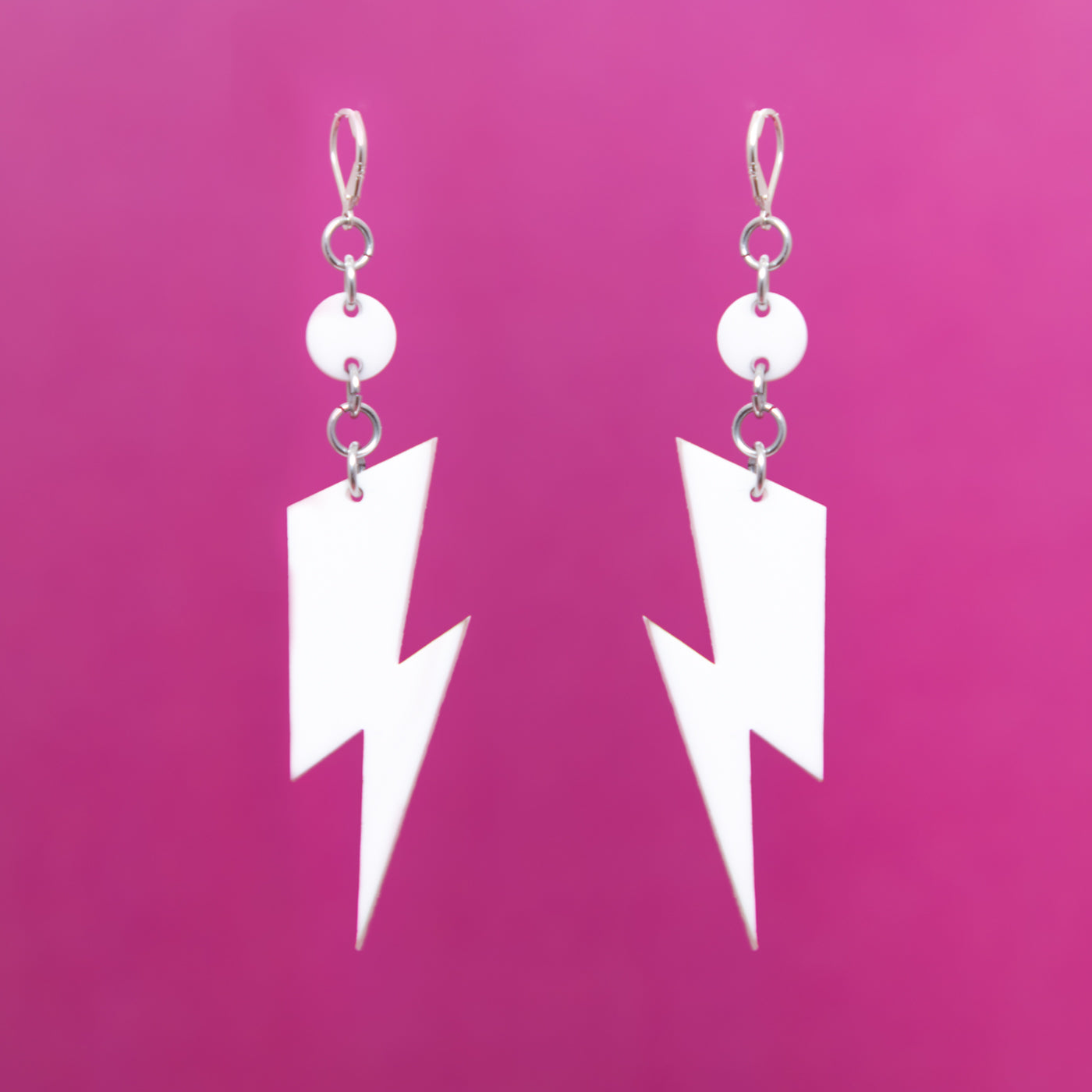 The Ziggy Bolt Dot & Chain Earrings