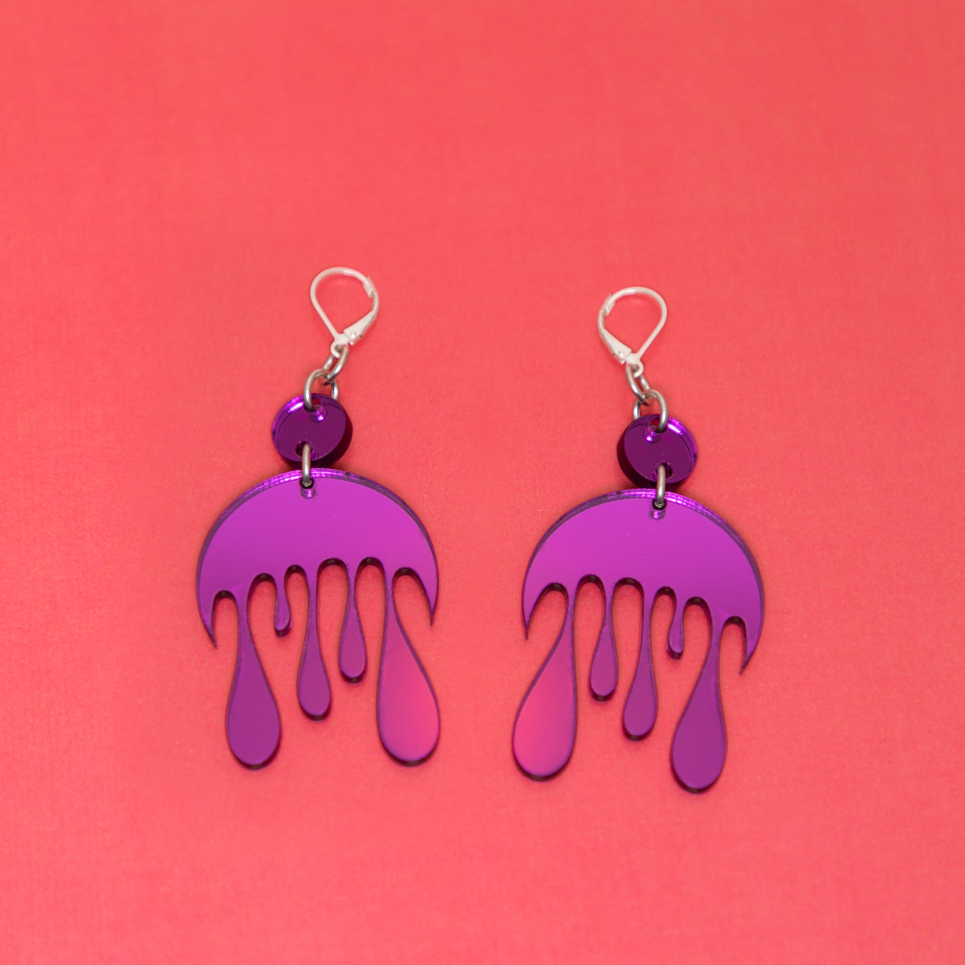 Melting Moon Dot & Chain Earrings