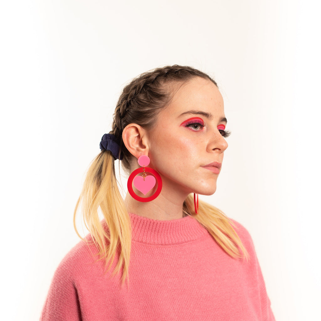 Heart & Soul Hanging Stud Earrings
