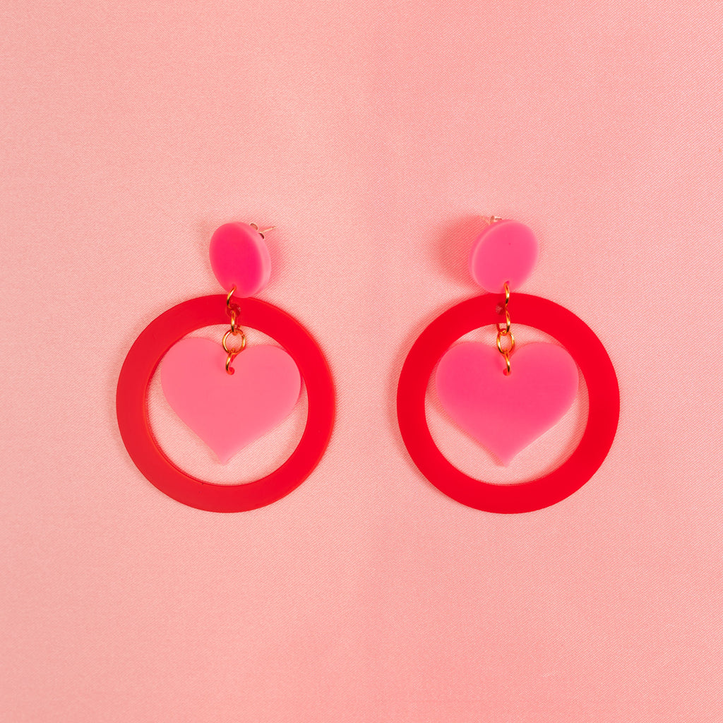 Heart & Soul Hanging Stud Earrings