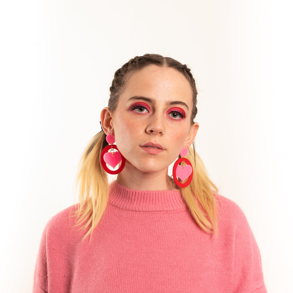 Heart & Soul Hanging Stud Earrings