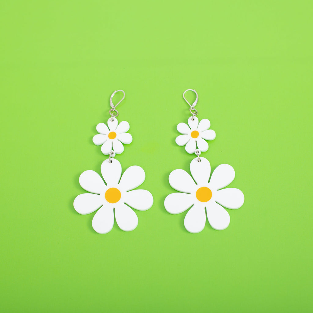 The Double Daisy Dangle Earrings
