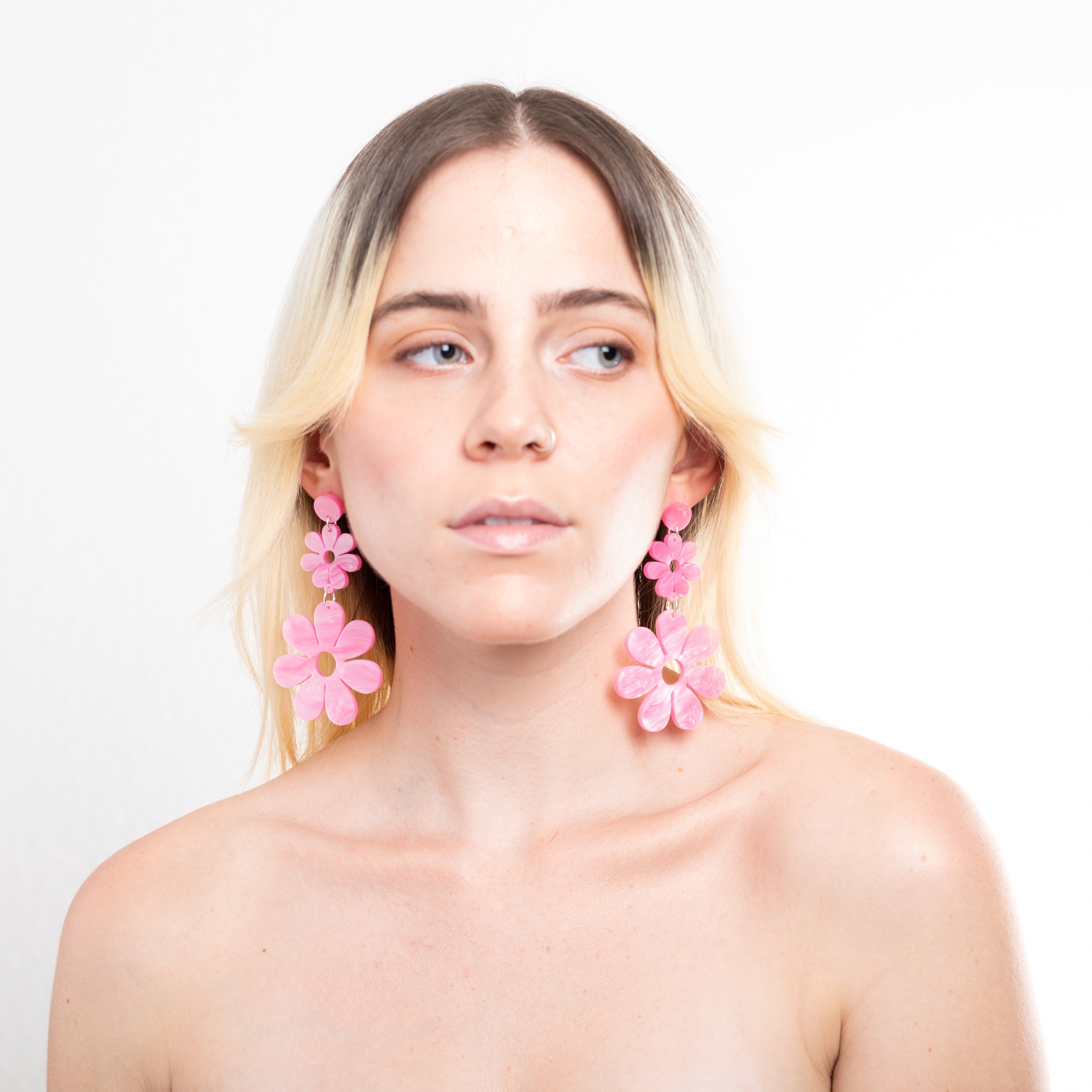 Double Dazey Hanging Stud Earrings