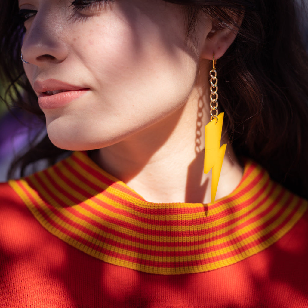 The Ziggy Bolt Chain Earrings