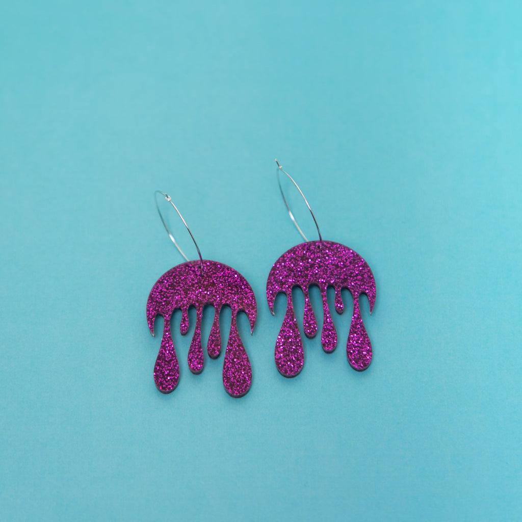 Melting Moon Hoop Earring