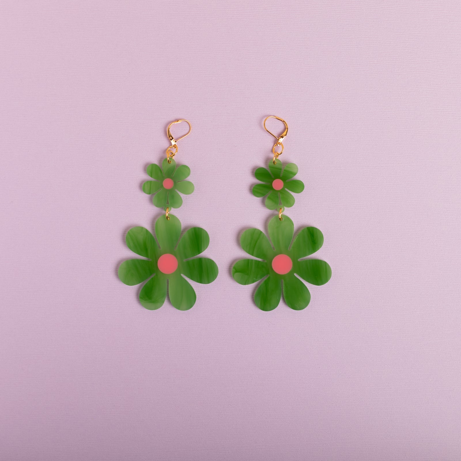 The Double Daisy Dangle Earrings