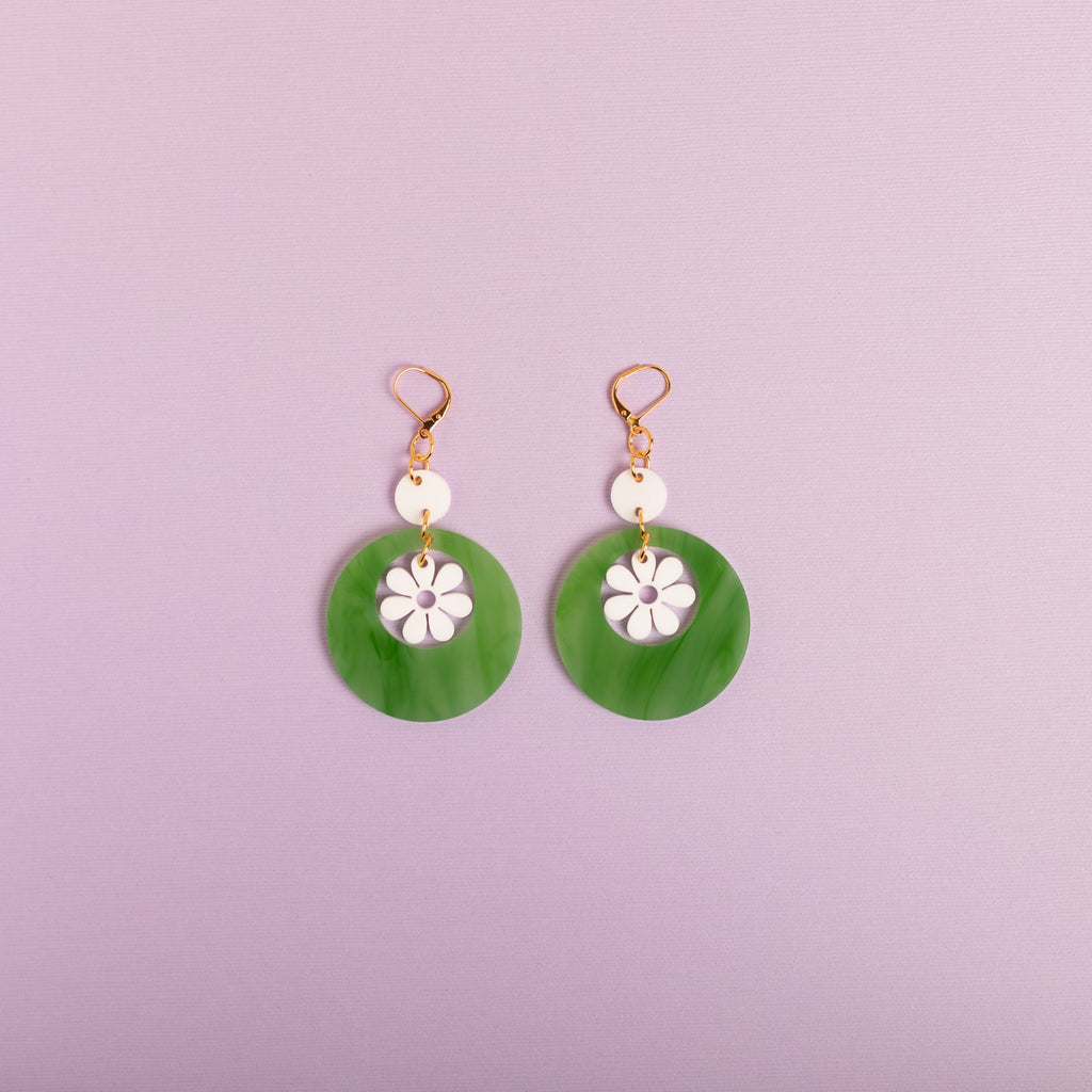 Oh Mod! Floating Dazey Dot & Chain Earrings