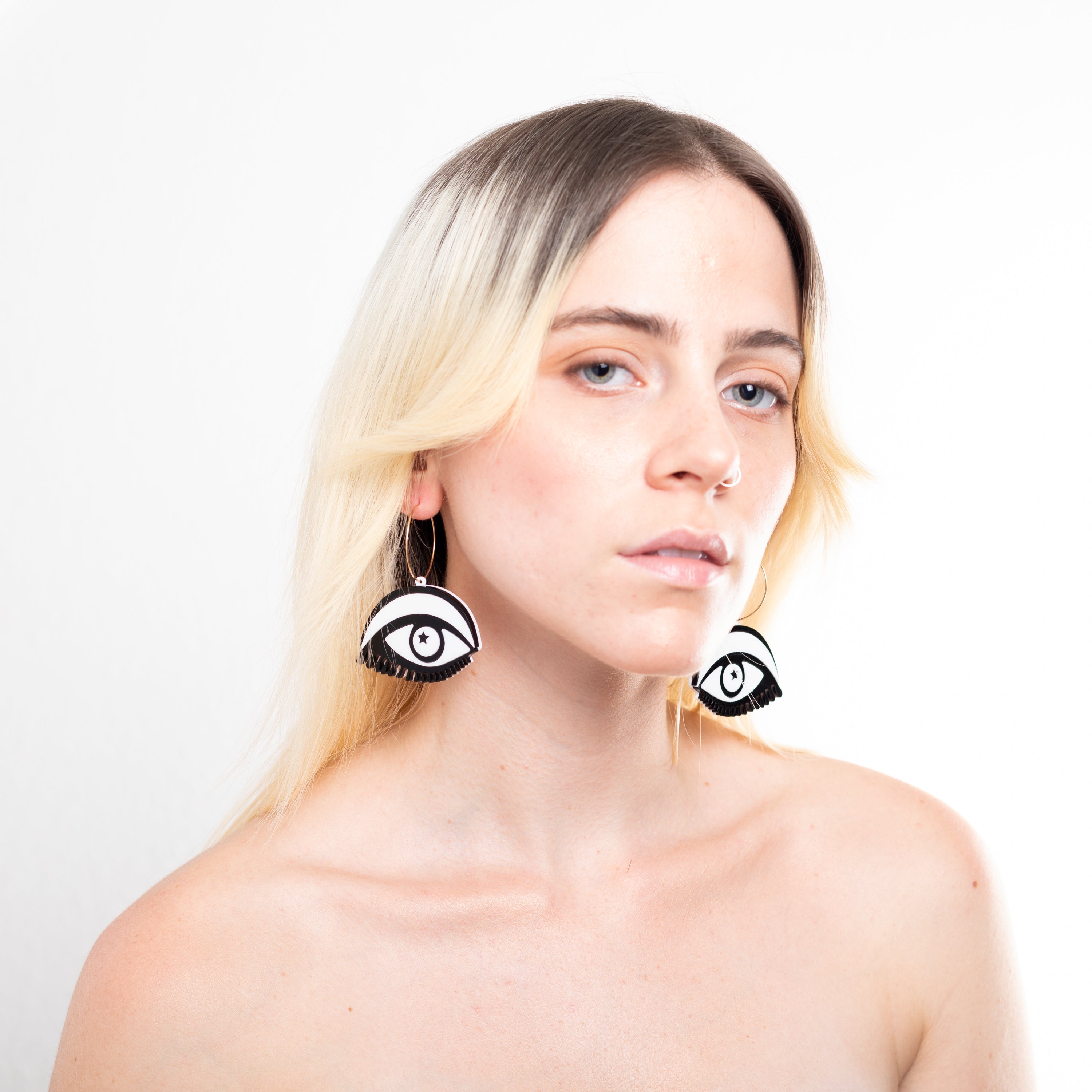 Eyes Wide Open Hoop Earrings