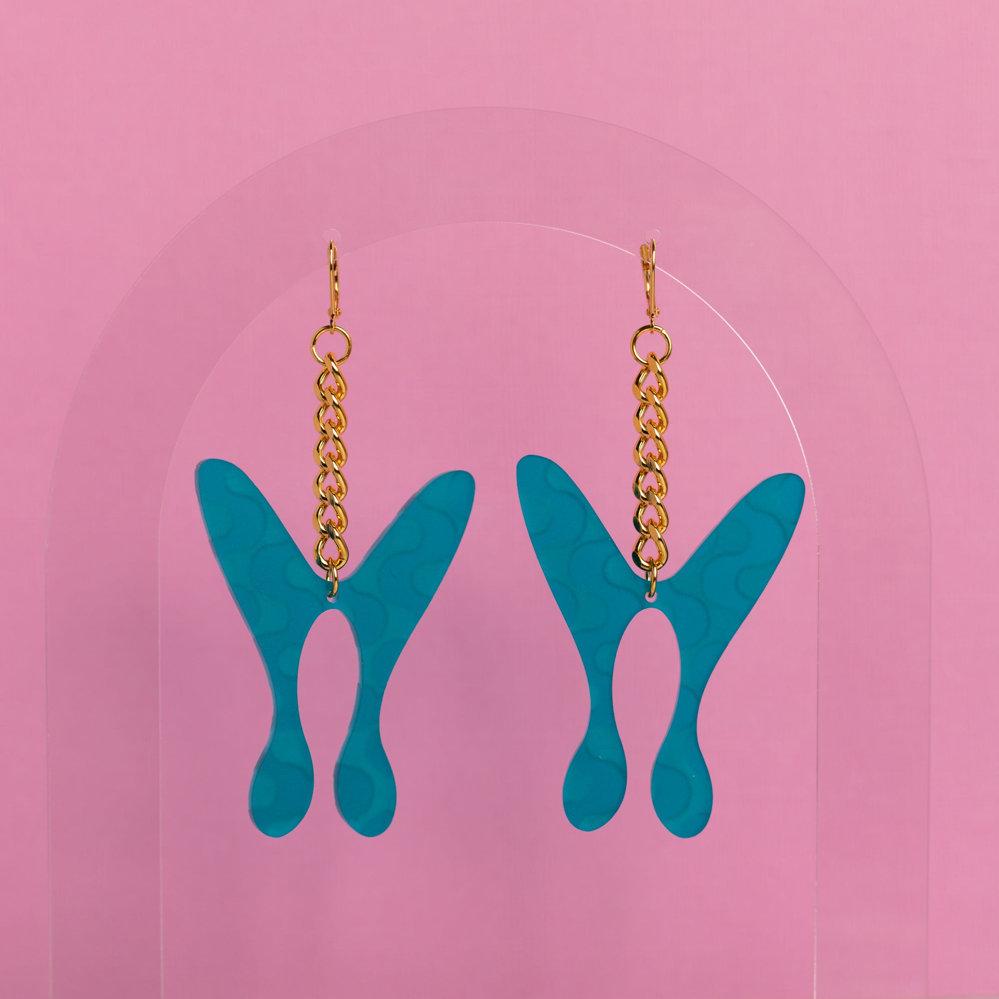 The Wavy Nova Butterfly Chain Earrings