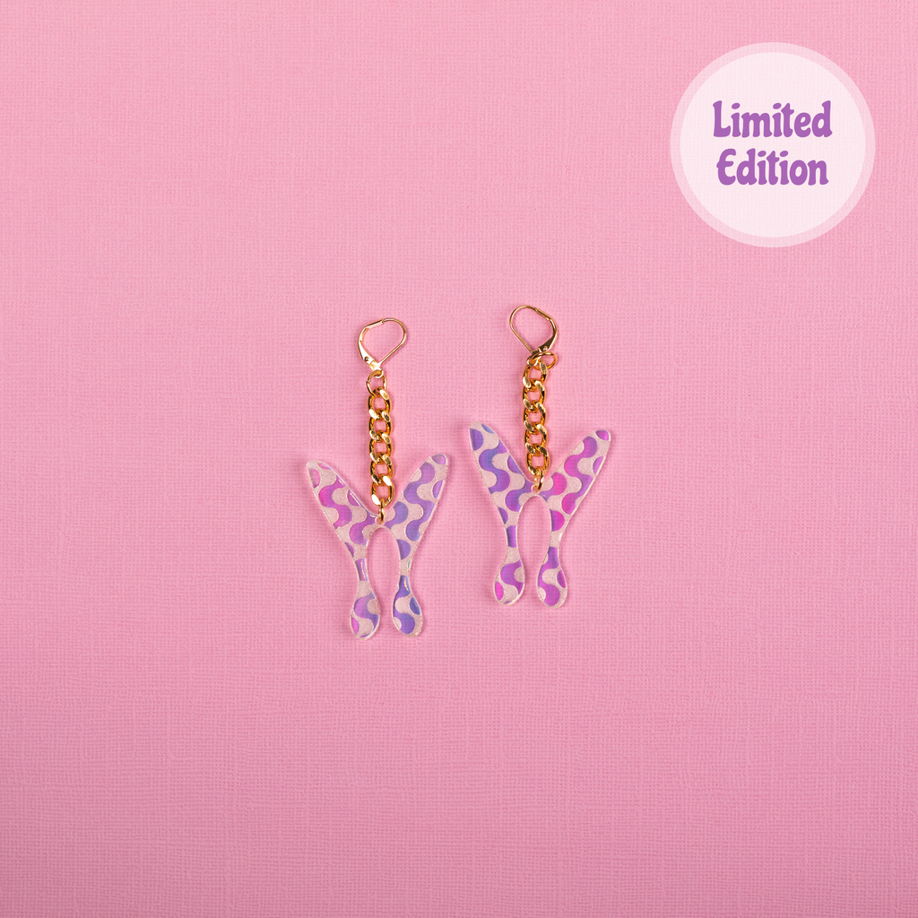 The Wavy Nova Butterfly Chain Earrings