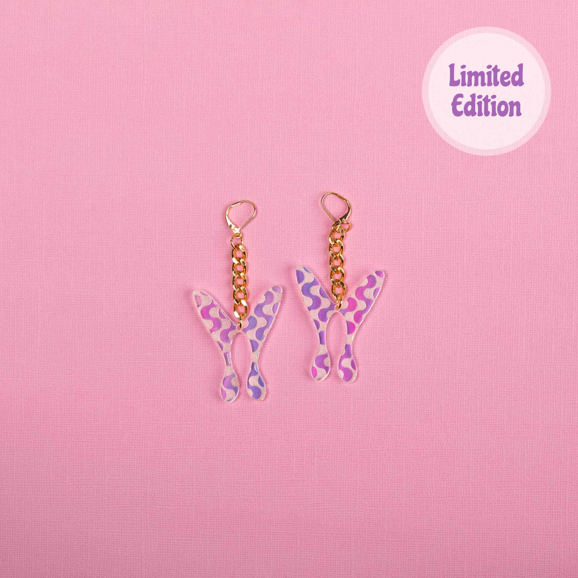 The Wavy Nova Butterfly Chain Earrings