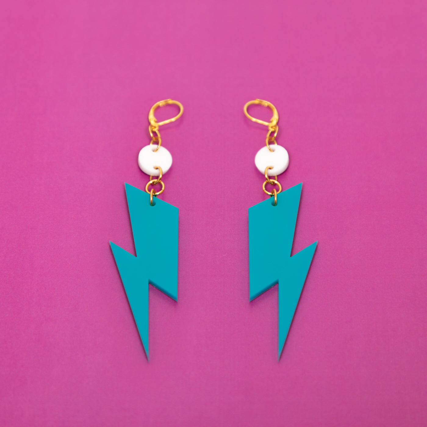 The Ziggy Bolt Dot & Chain Earrings