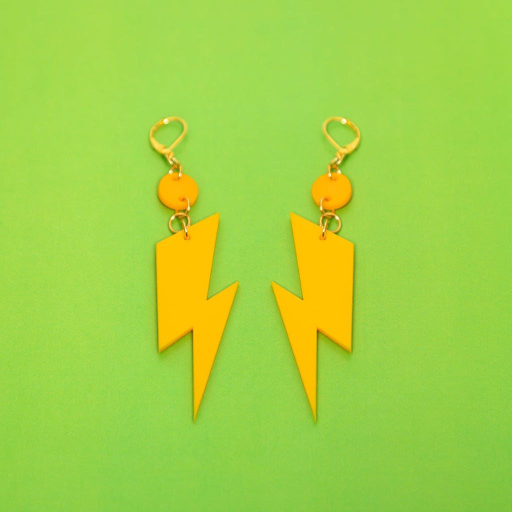 The Ziggy Bolt Dot & Chain Earrings