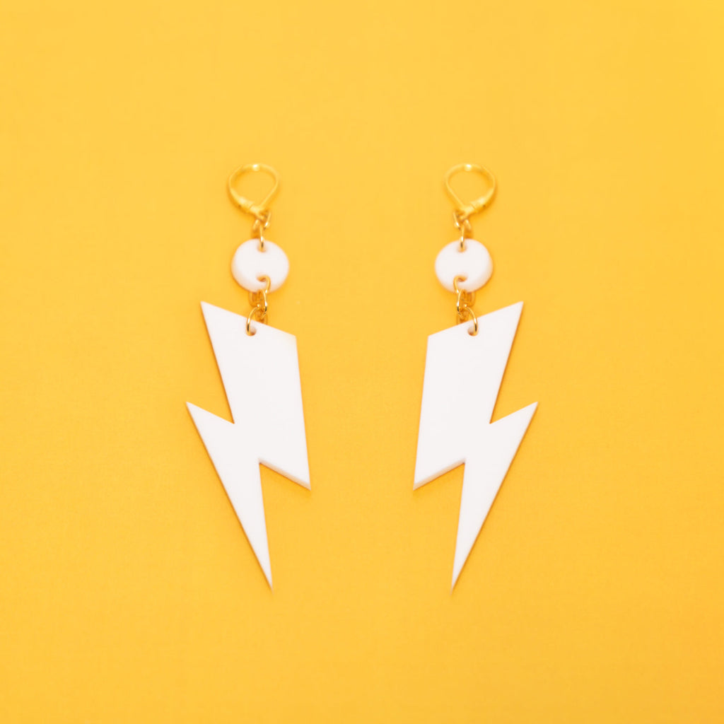 The Ziggy Bolt Dot & Chain Earrings
