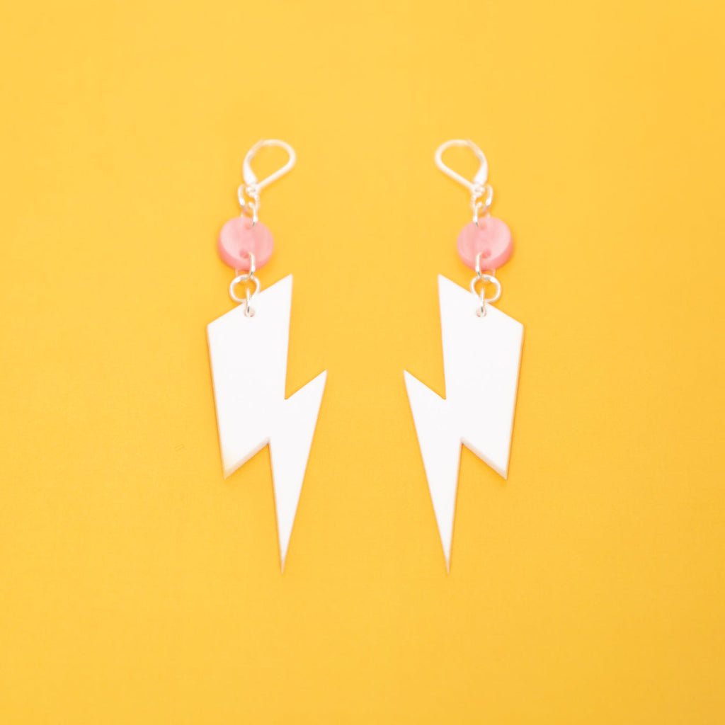 The Ziggy Bolt Dot & Chain Earrings