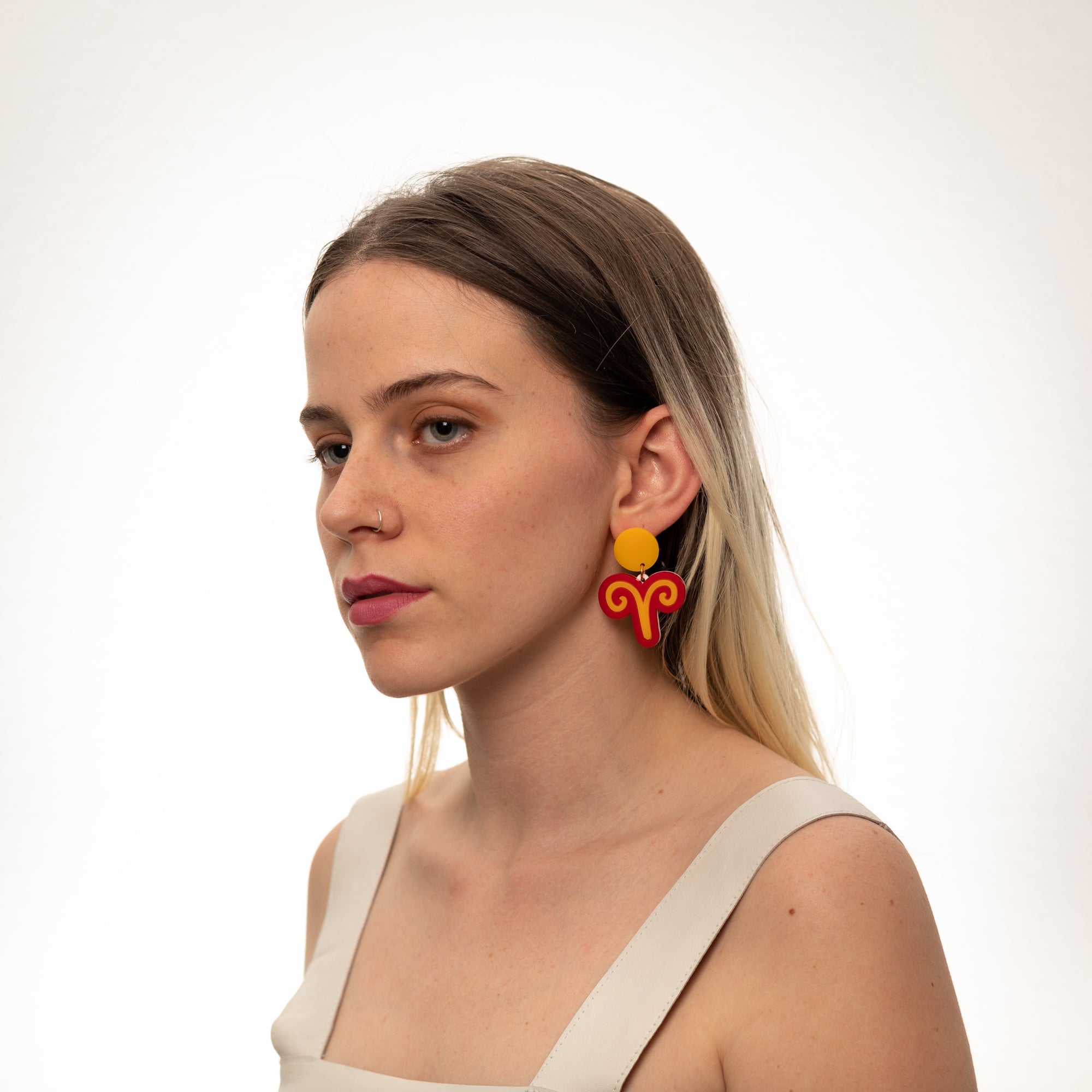 The Aries Sign Hanging Stud Earrings