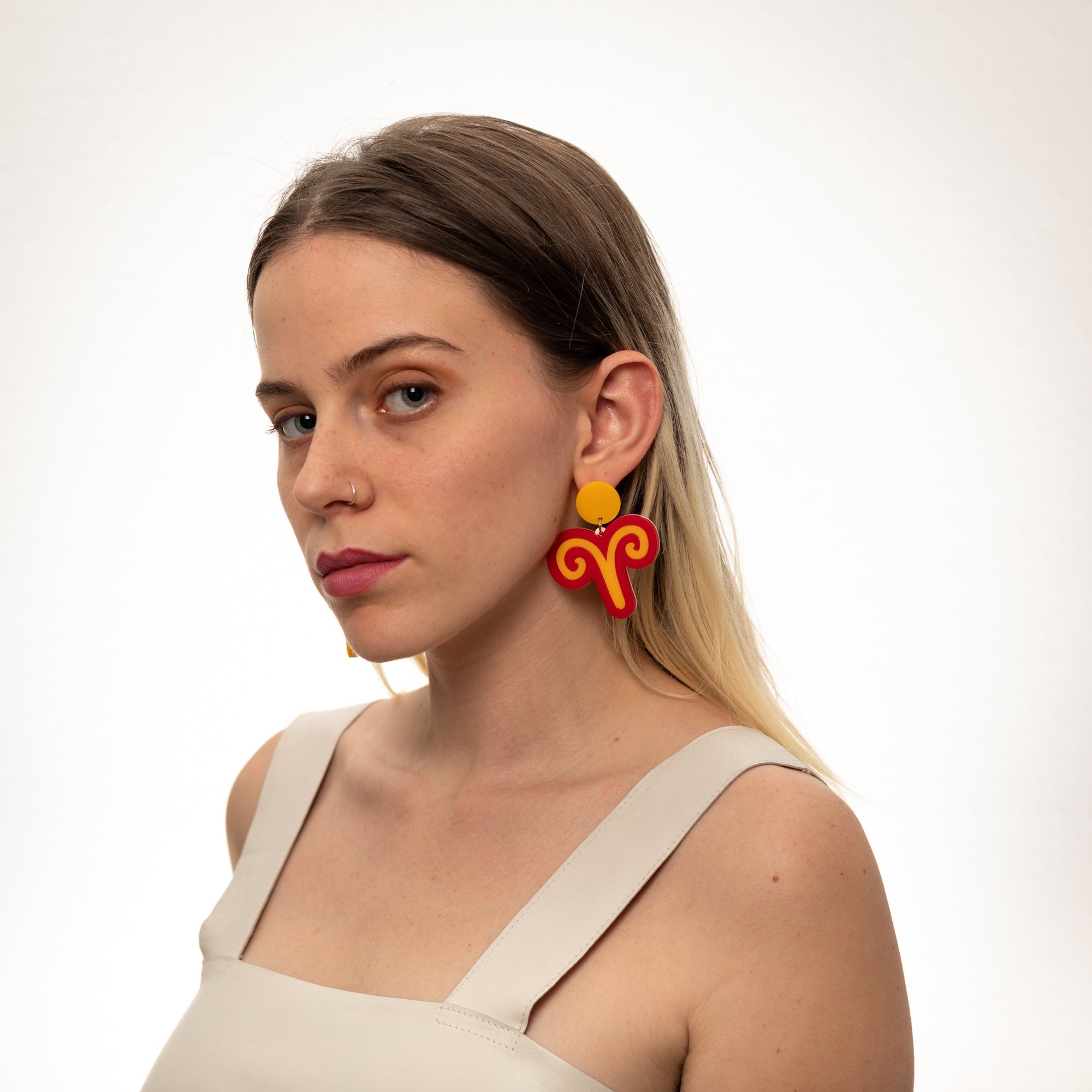 The Aries Sign Hanging Stud Earrings