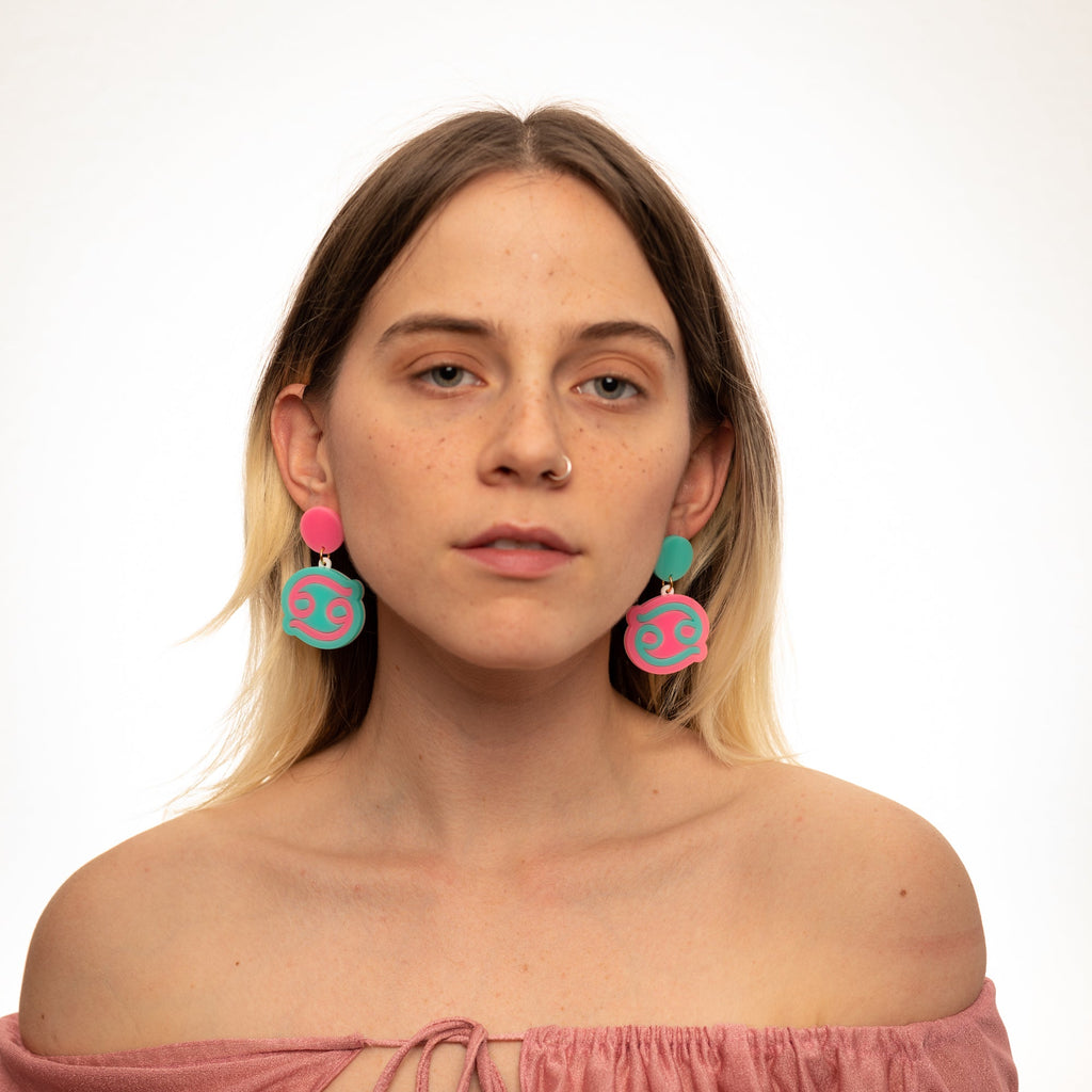 The Cancer Sign Hanging Stud Earrings