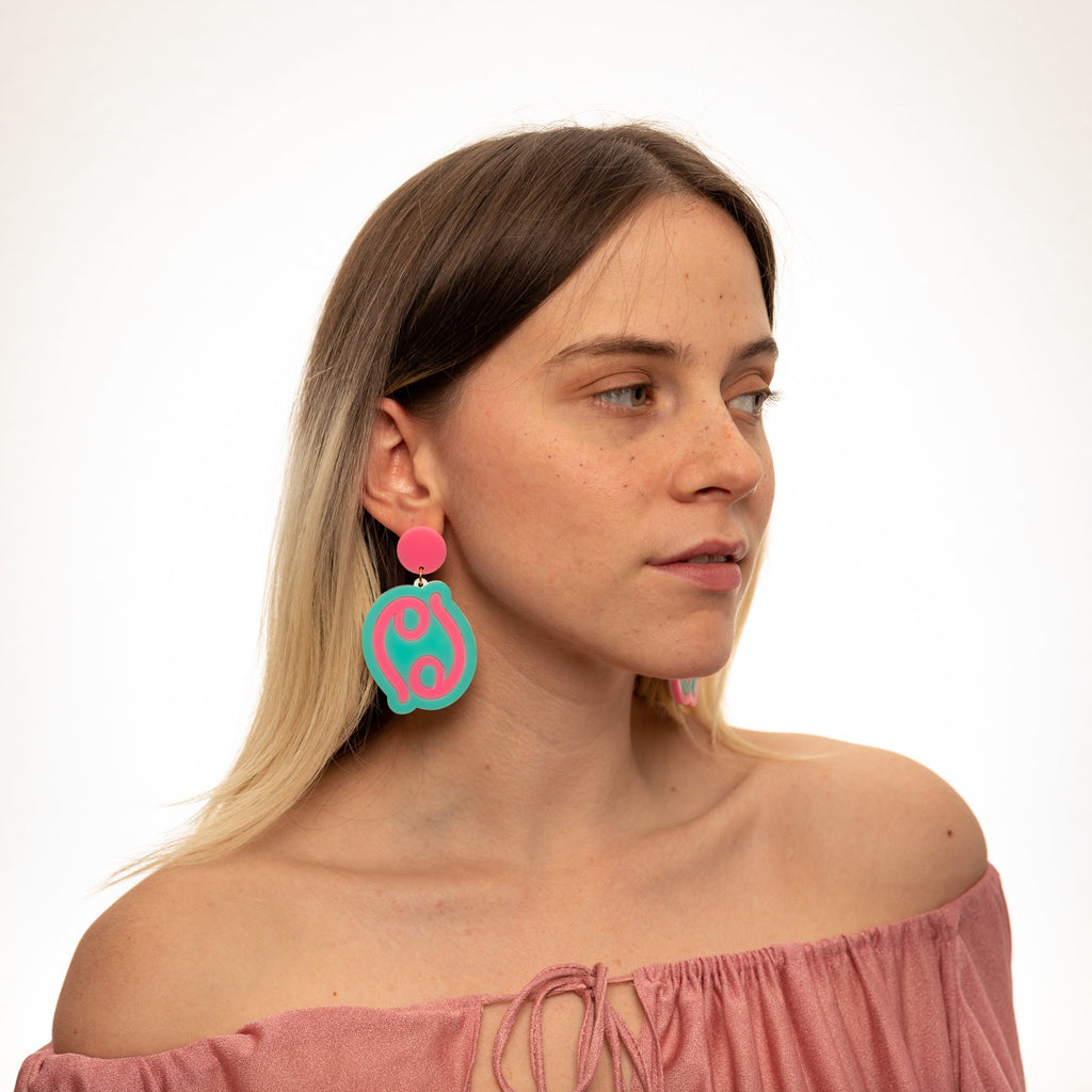 The Cancer Sign Hanging Stud Earrings