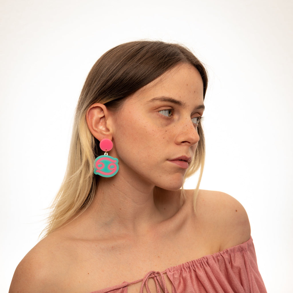 The Cancer Sign Hanging Stud Earrings
