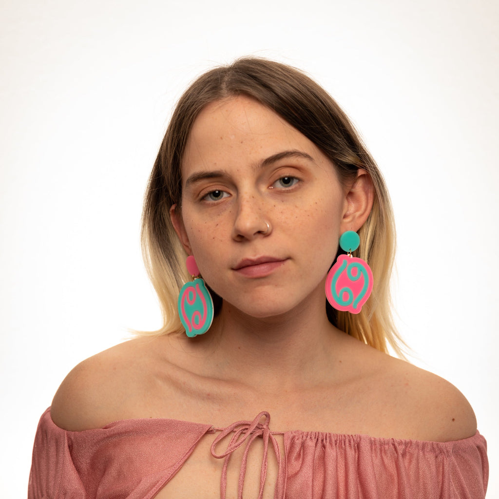 The Cancer Sign Hanging Stud Earrings