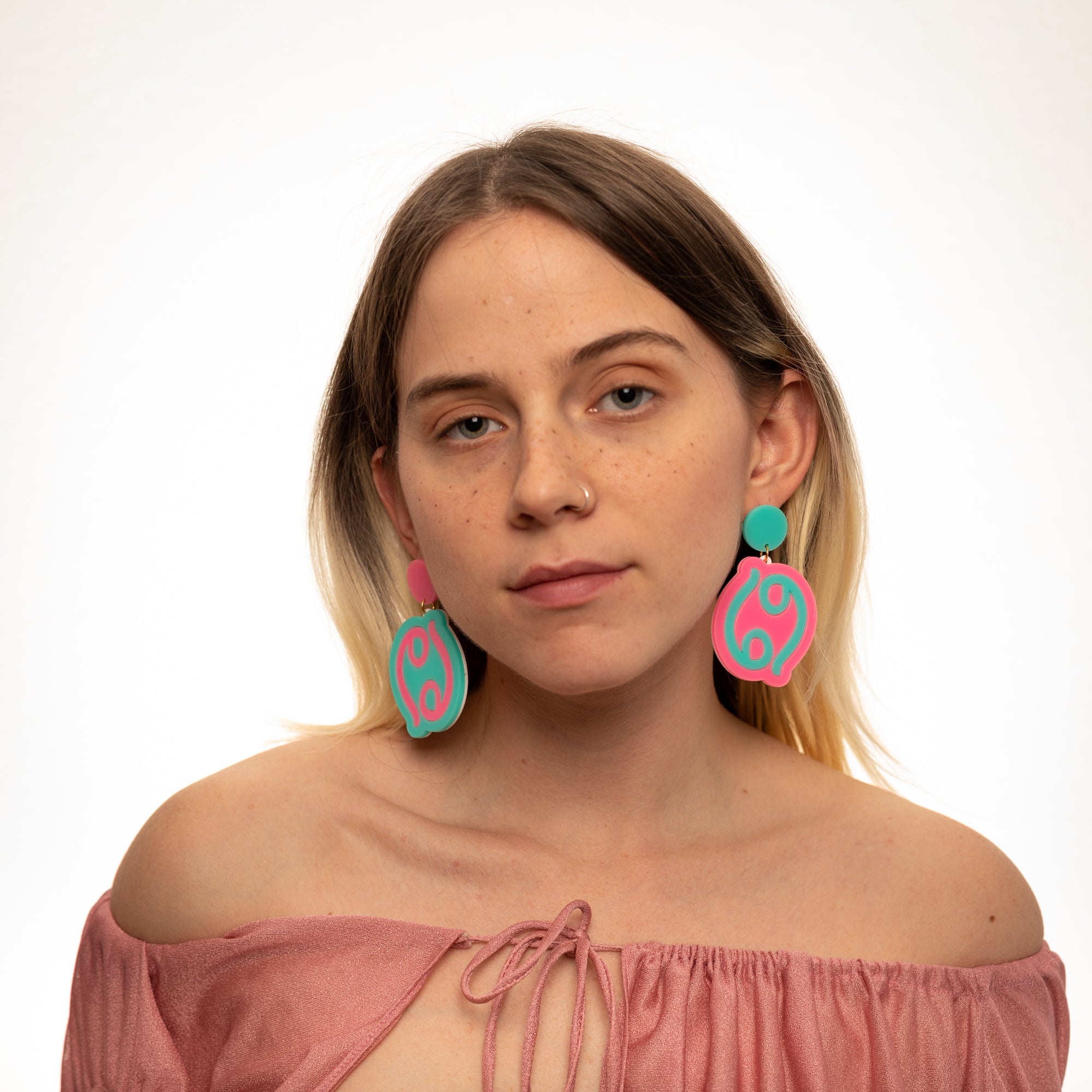 The Cancer Sign Hanging Stud Earrings