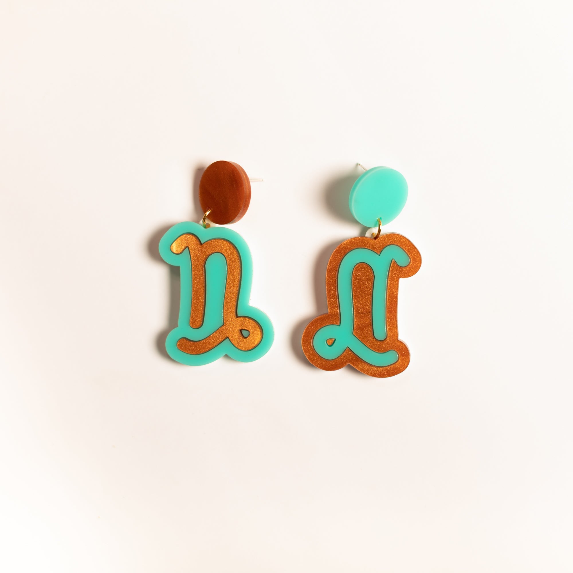 The Capricorn Sign Hanging Stud Earrings