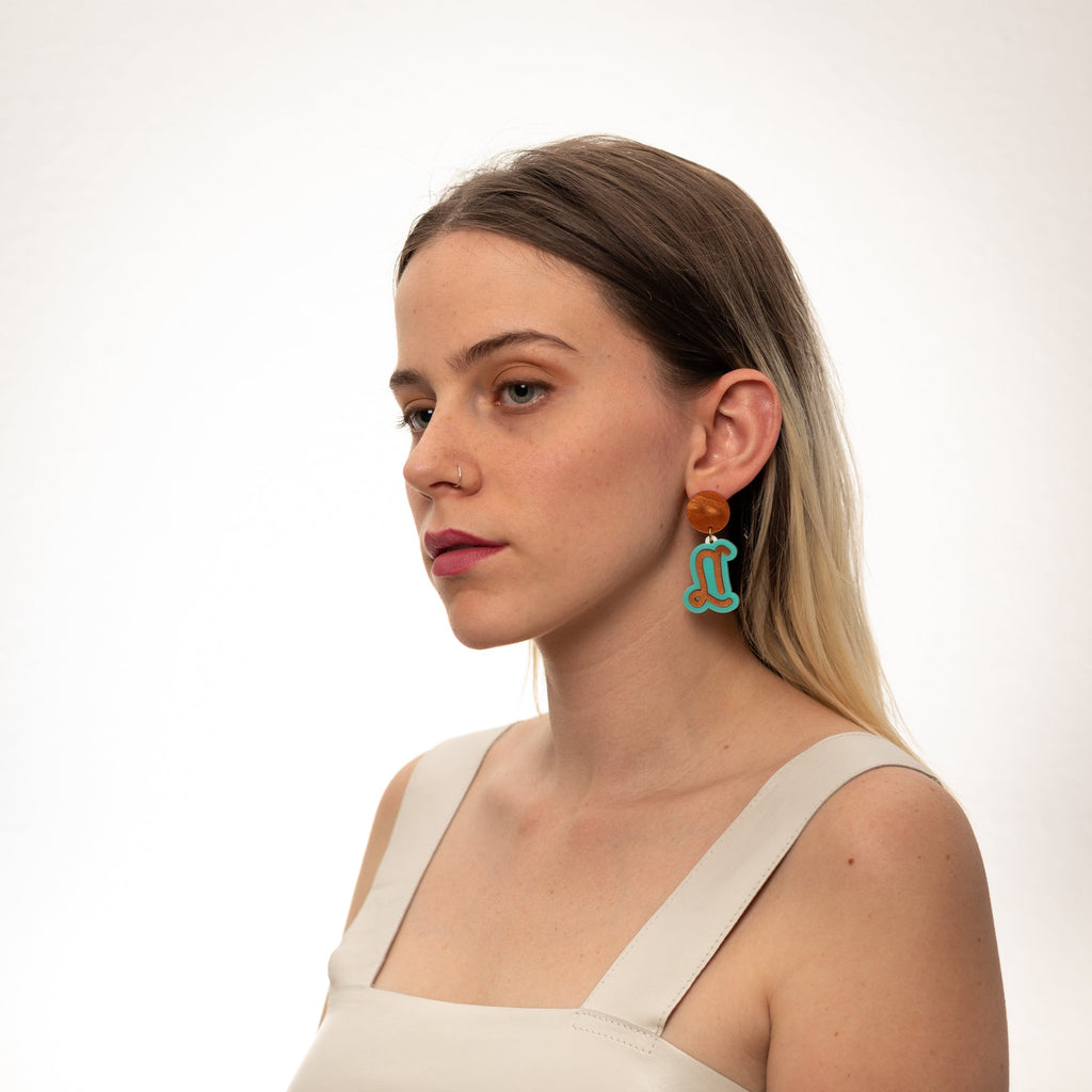 The Capricorn Sign Hanging Stud Earrings