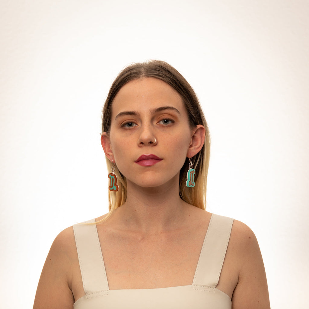The Capricorn Sign Dangle Earrings