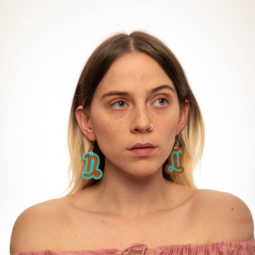 The Capricorn Sign Dangle Earrings