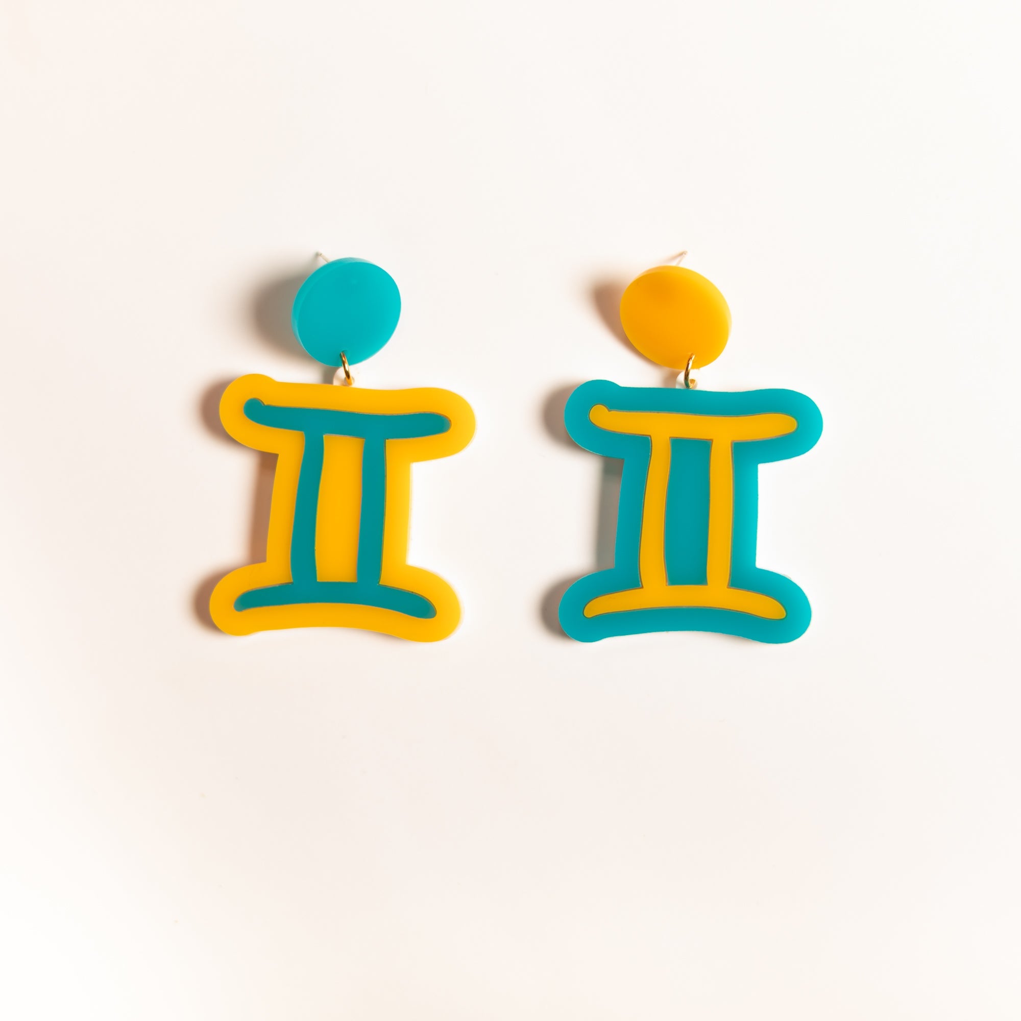 The Gemini Sign Hanging Stud Earrings