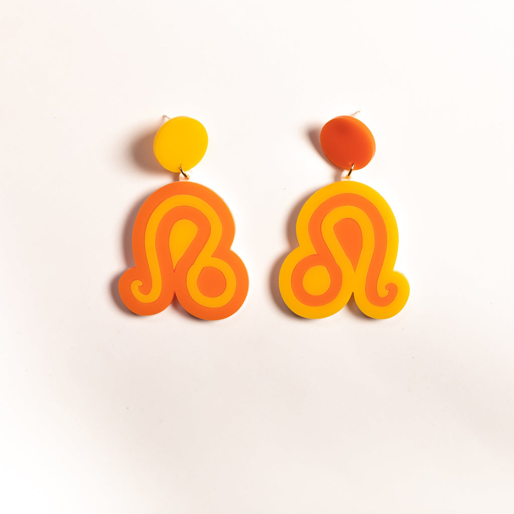 The Leo Sign Hanging Stud Earrings