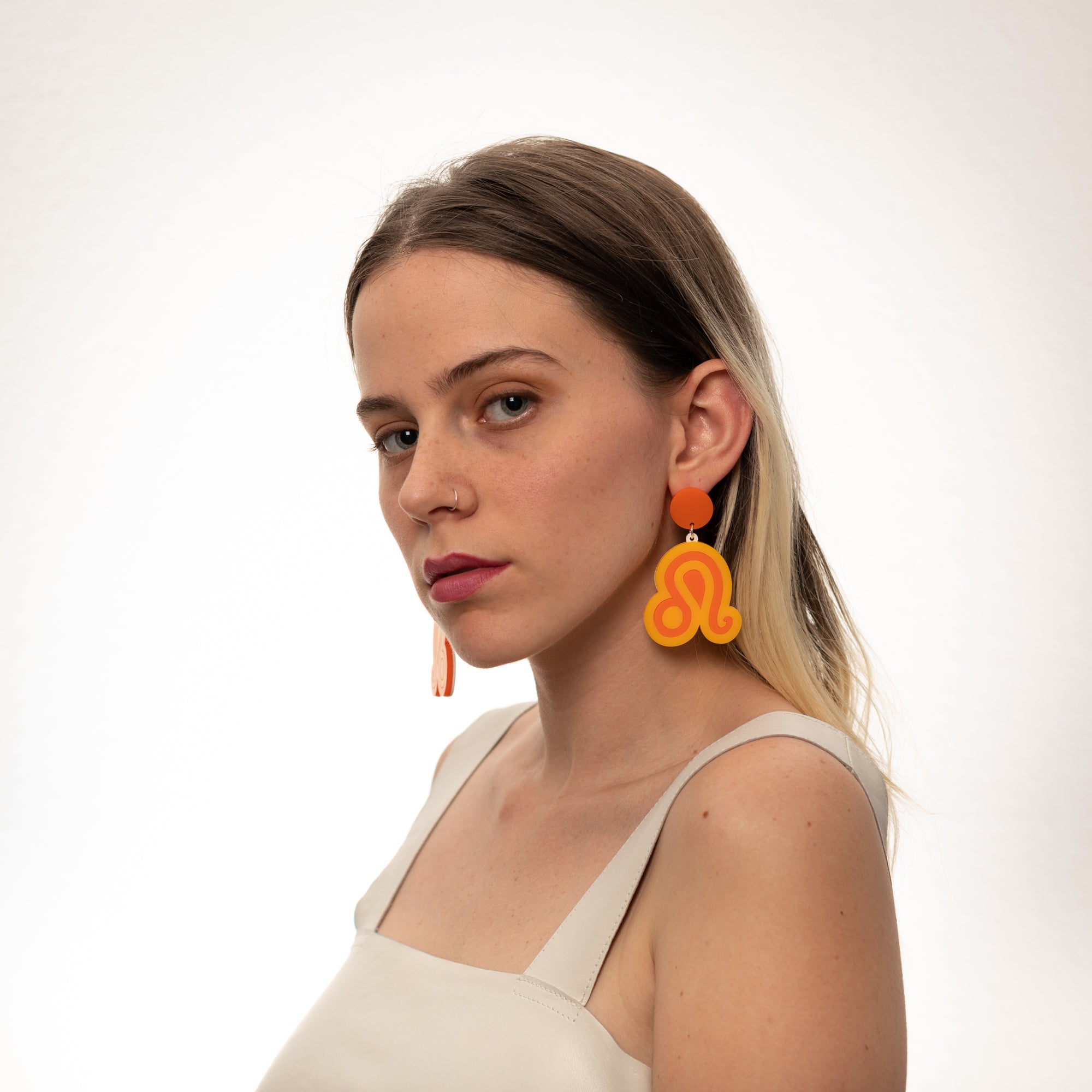 The Leo Sign Hanging Stud Earrings
