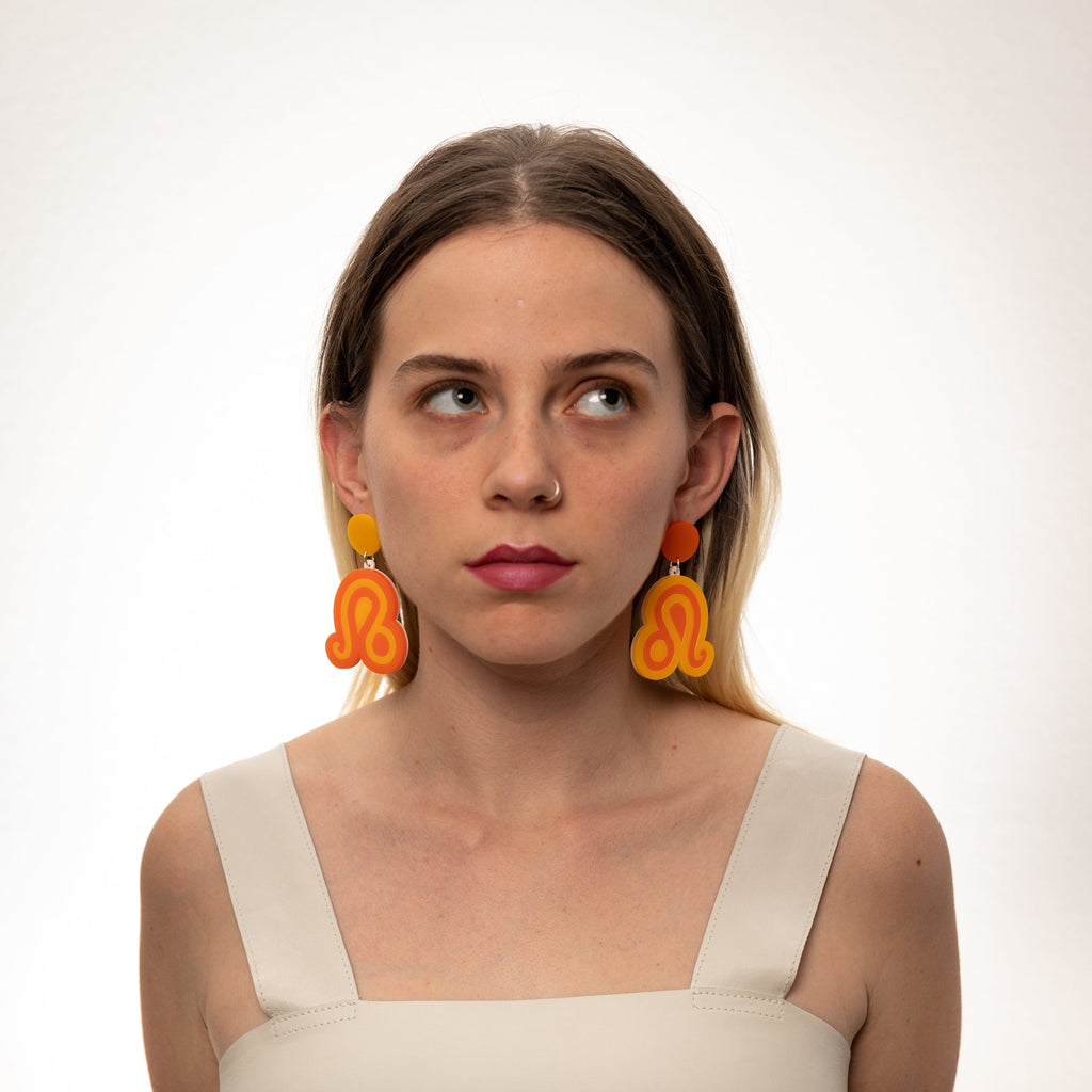 The Leo Sign Hanging Stud Earrings