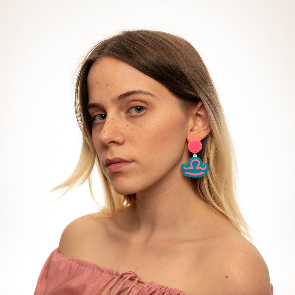 The Libra Sign Hanging Stud Earrings
