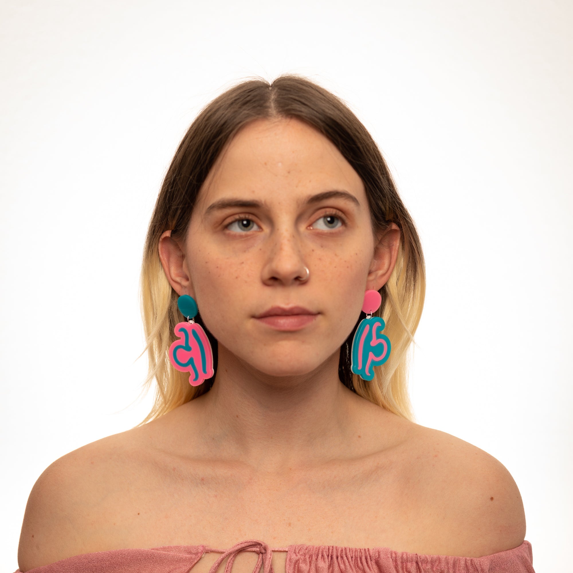 The Libra Sign Hanging Stud Earrings