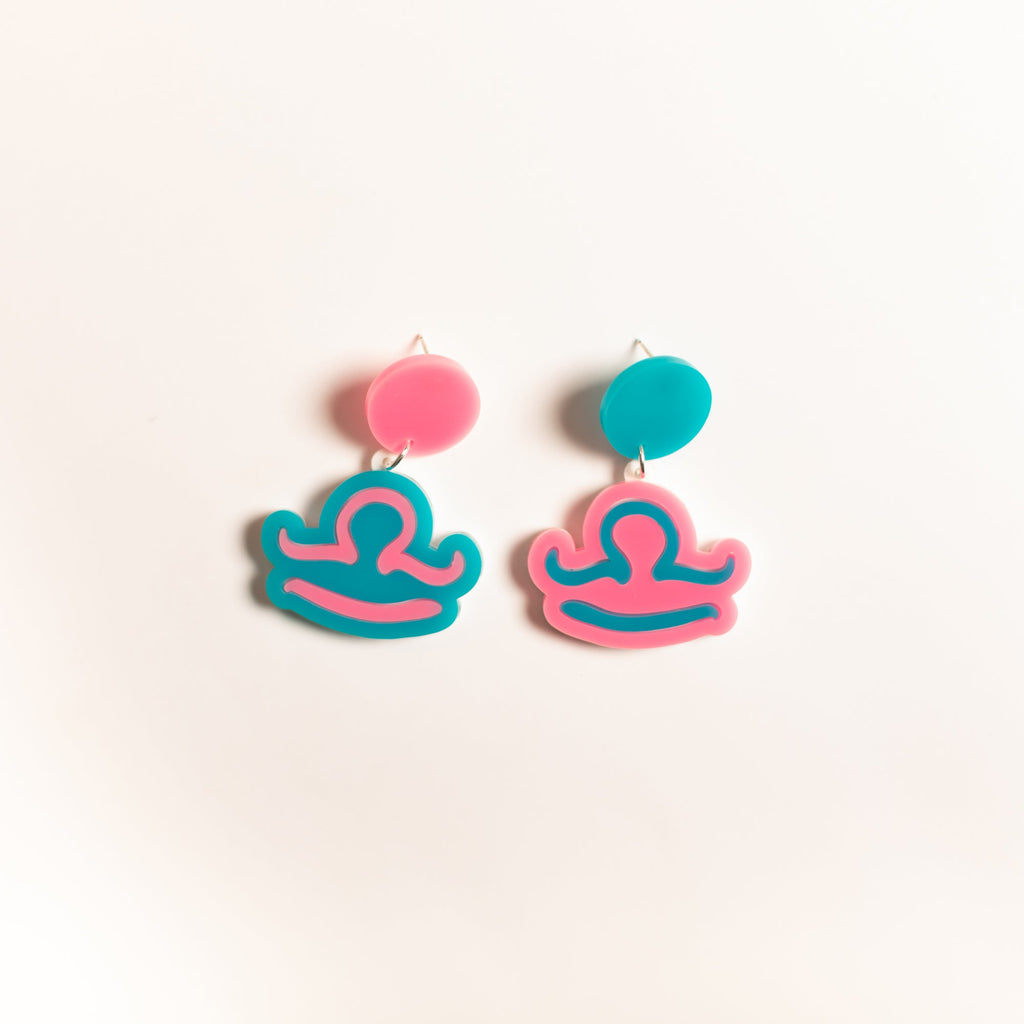 The Libra Sign Hanging Stud Earrings