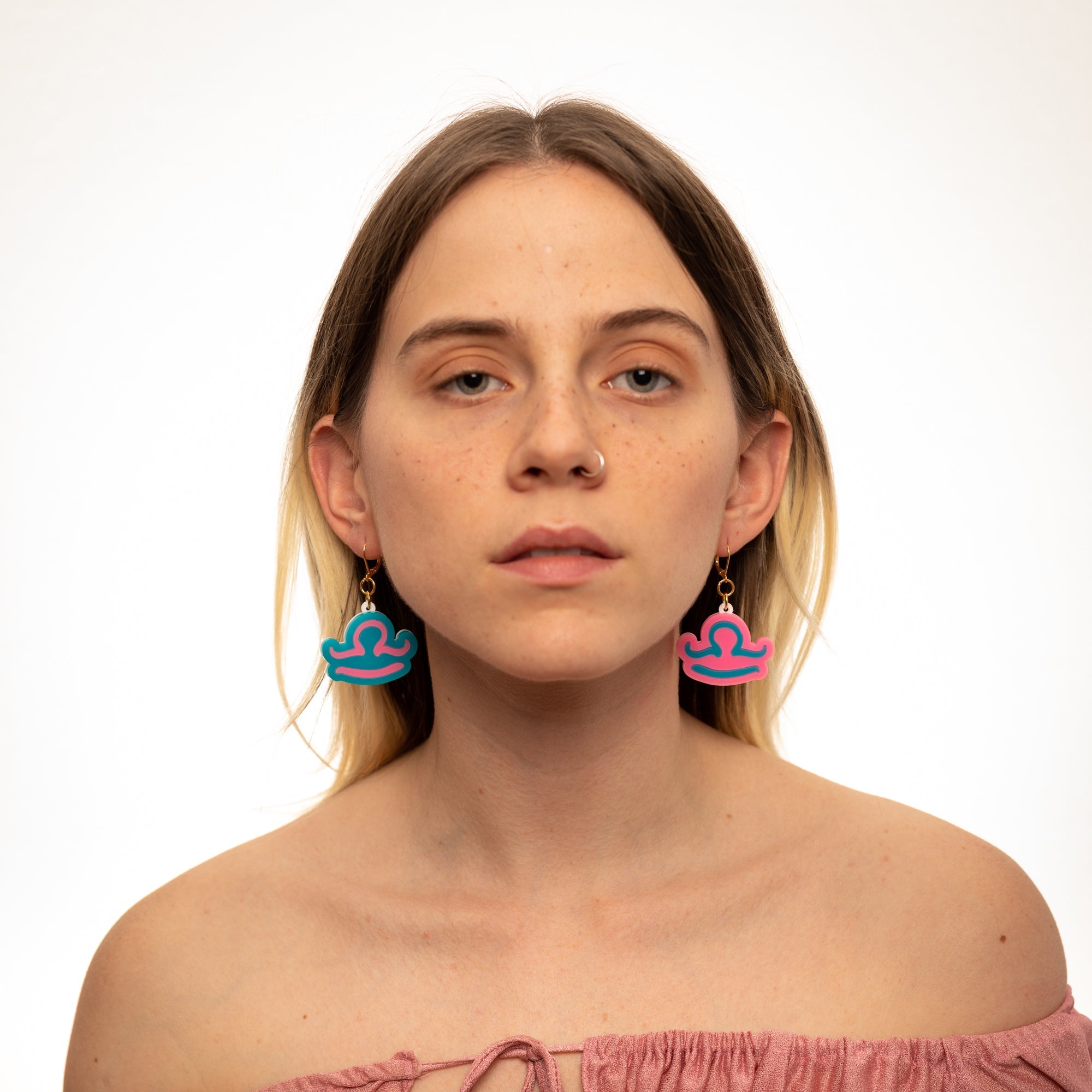 The Libra Sign Dangle Earrings