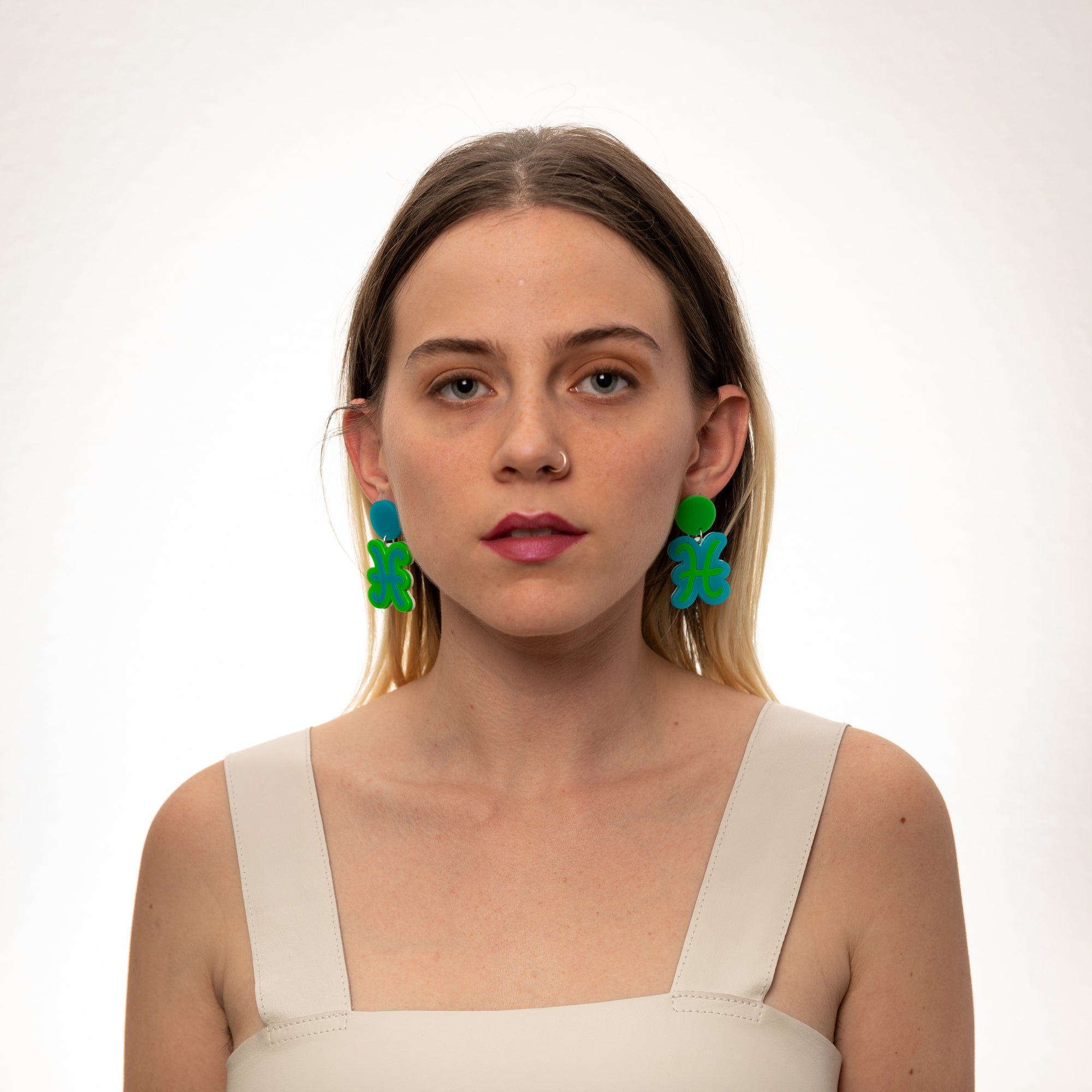The Pisces Sign Hanging Stud Earrings