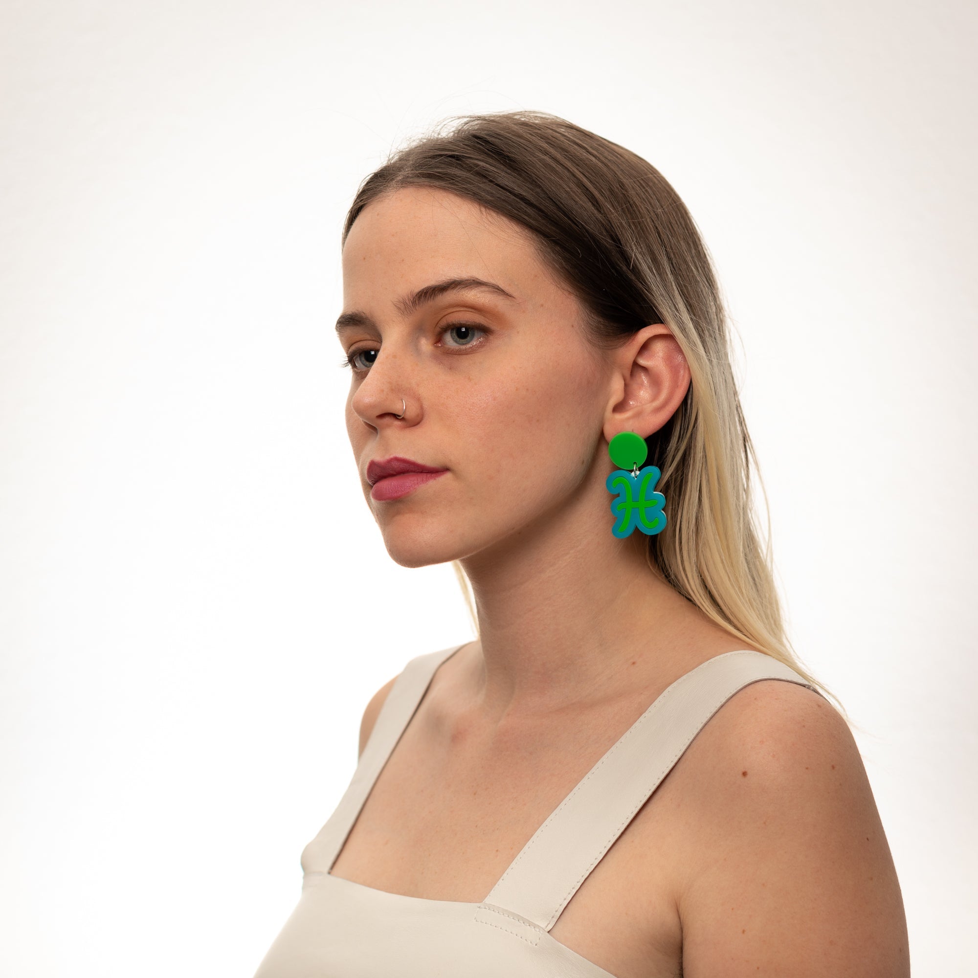 The Pisces Sign Hanging Stud Earrings