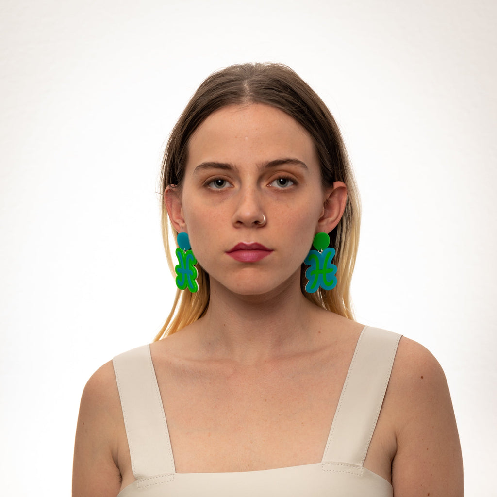 The Pisces Sign Hanging Stud Earrings