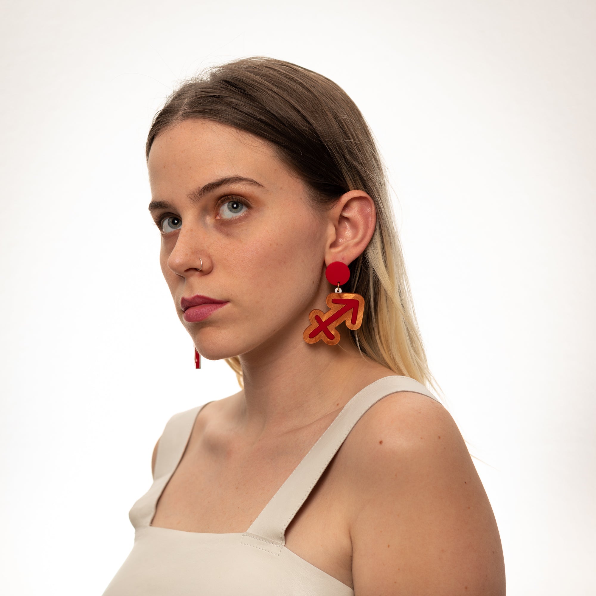 The Sagittarius Sign Hanging Stud Earrings