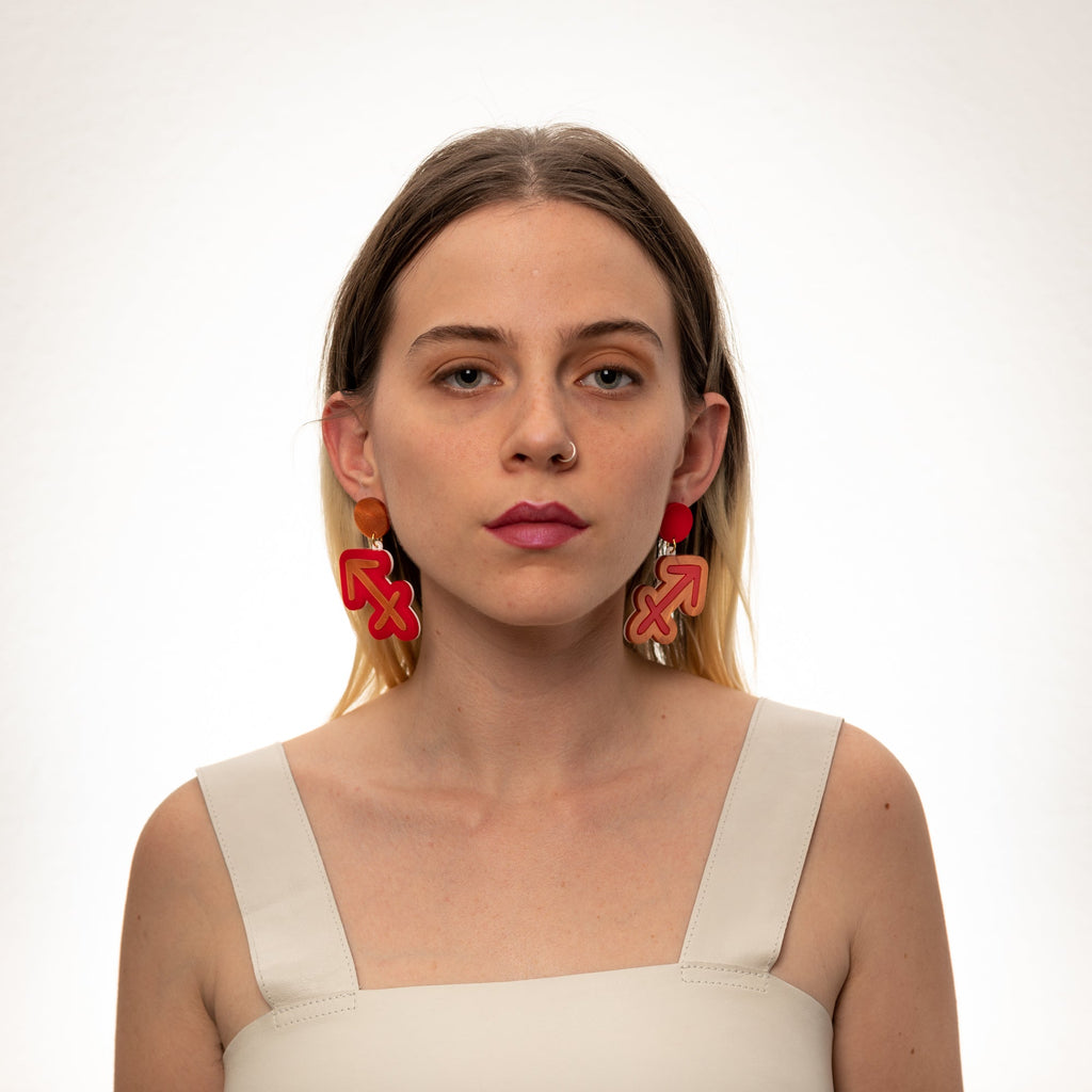 The Sagittarius Sign Hanging Stud Earrings