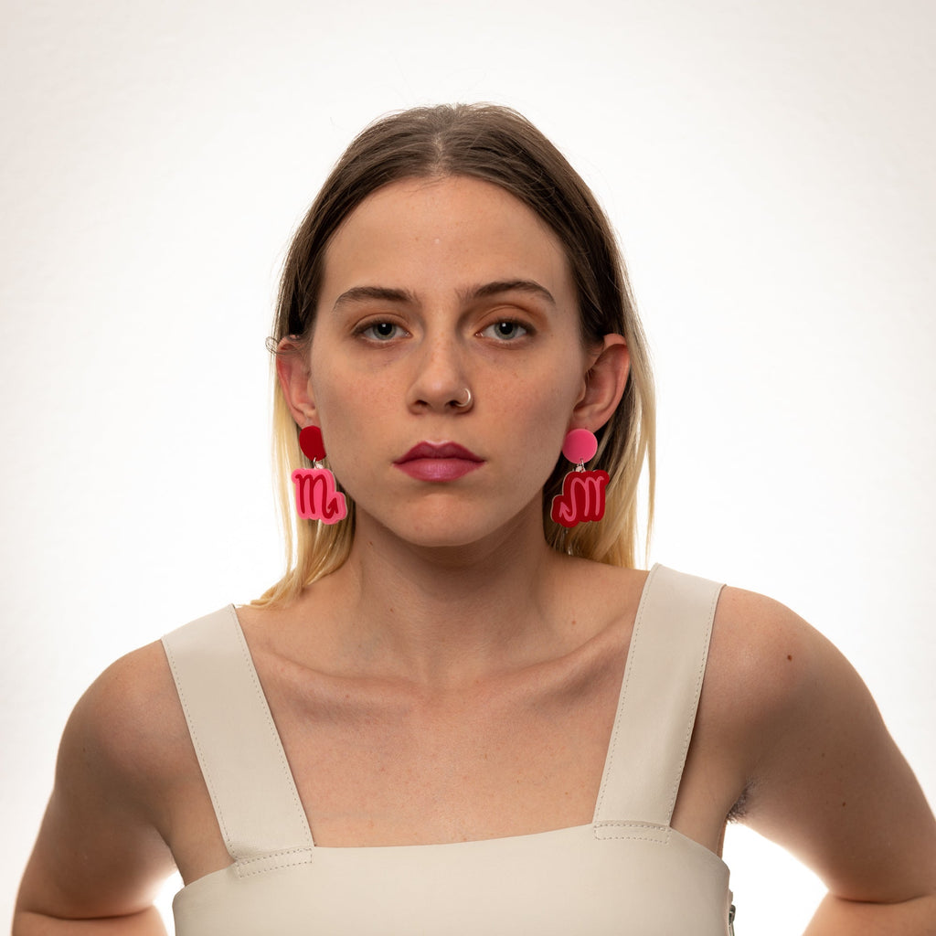 The Scorpio Sign Hanging Stud Earrings