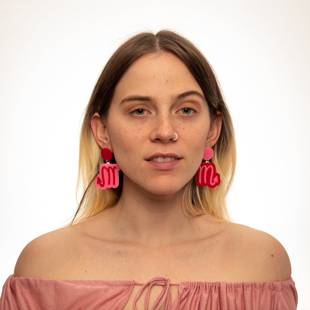 The Scorpio Sign Hanging Stud Earrings