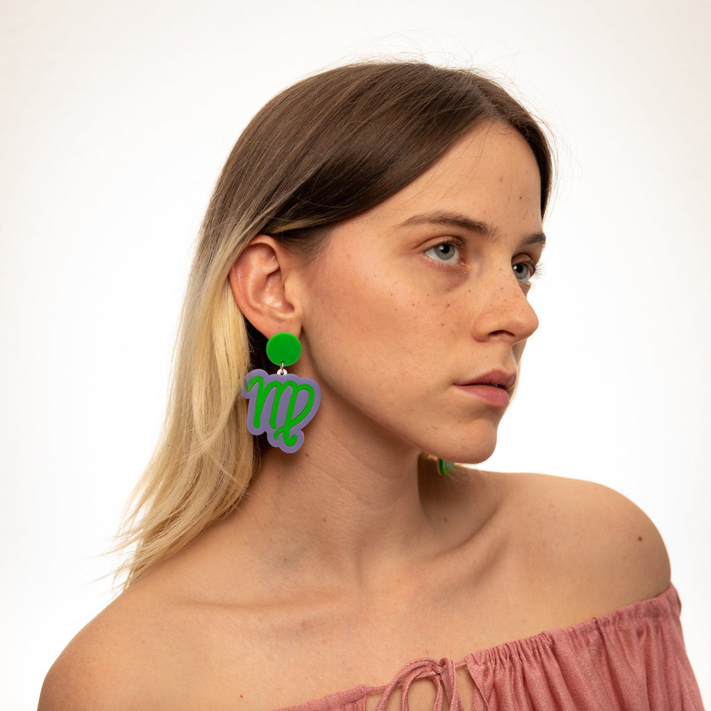 The Virgo Sign Hanging Stud Earrings