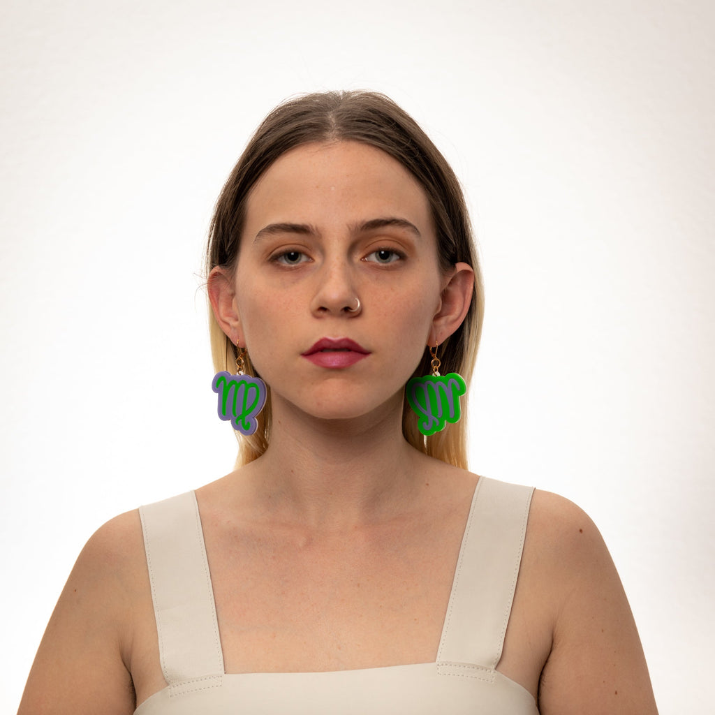The Virgo Sign Dangle Earrings