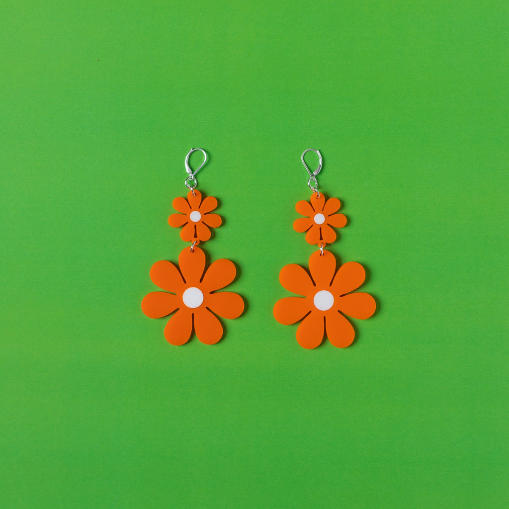 The Double Daisy Dangle Earrings