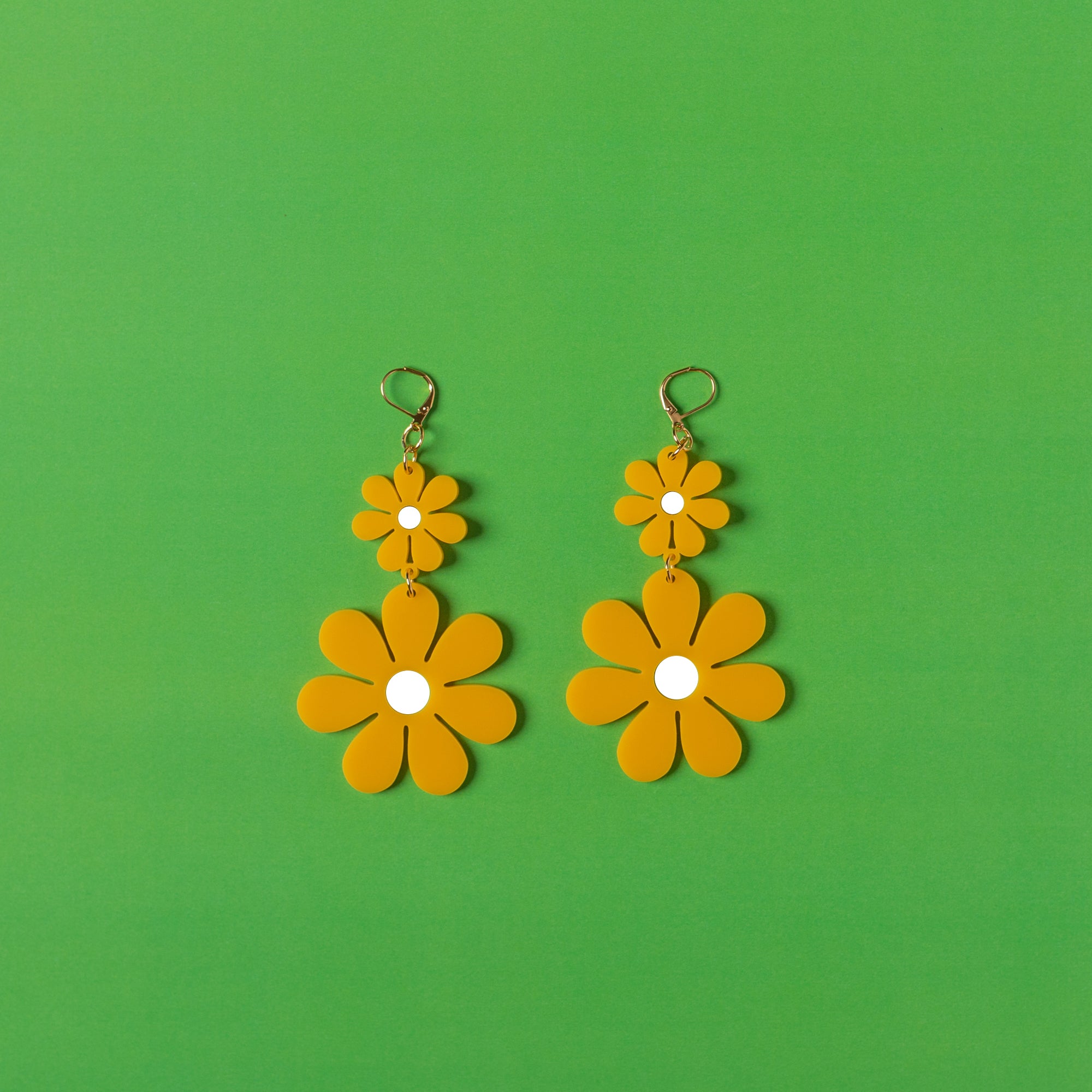 The Double Daisy Dangle Earrings